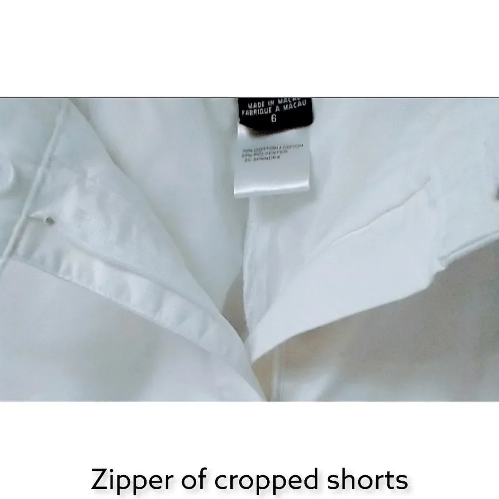 ADIDAS Women's White Stretch Cropped Shorts Size 6 NEW